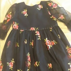 Blue floral toddler dress